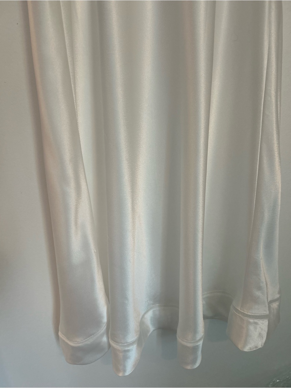 Oscar de la Renta Pink Label Long White Satiny Negligee Floral lace Top Size XS - Picture 8 of 16